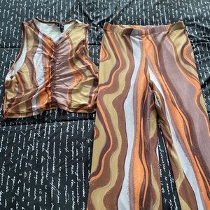 Motel Rocks Iris Birka Top and Pant in Earth Sz S